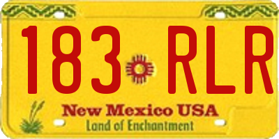 NM license plate 183RLR