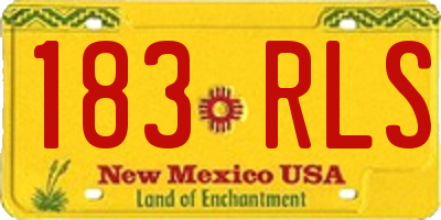 NM license plate 183RLS