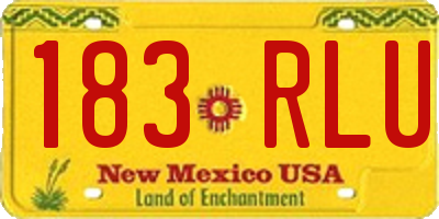NM license plate 183RLU