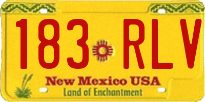 NM license plate 183RLV