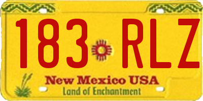 NM license plate 183RLZ