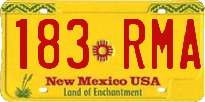 NM license plate 183RMA