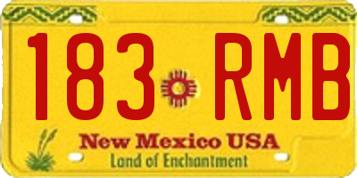 NM license plate 183RMB