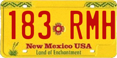 NM license plate 183RMH