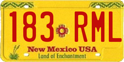 NM license plate 183RML