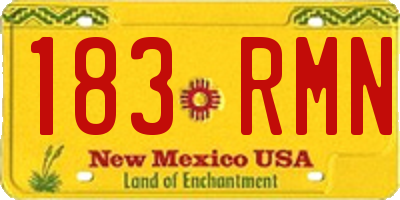 NM license plate 183RMN