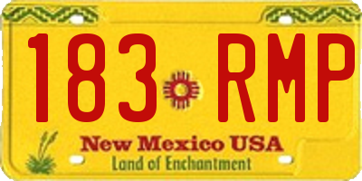 NM license plate 183RMP