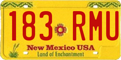 NM license plate 183RMU