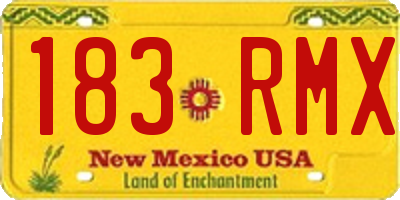 NM license plate 183RMX