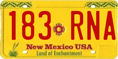 NM license plate 183RNA