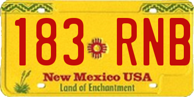 NM license plate 183RNB