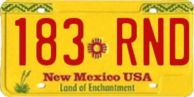 NM license plate 183RND
