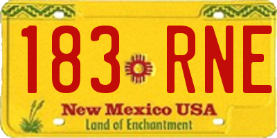 NM license plate 183RNE