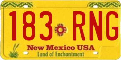 NM license plate 183RNG
