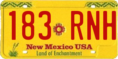 NM license plate 183RNH
