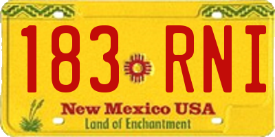 NM license plate 183RNI
