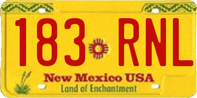NM license plate 183RNL