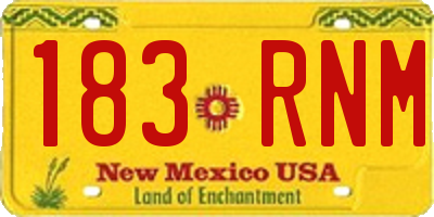 NM license plate 183RNM