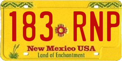 NM license plate 183RNP