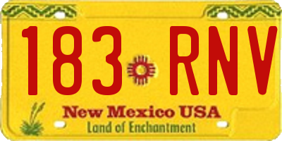 NM license plate 183RNV