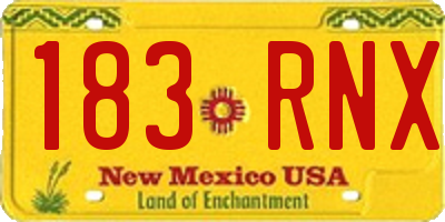 NM license plate 183RNX