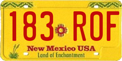 NM license plate 183ROF