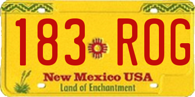 NM license plate 183ROG