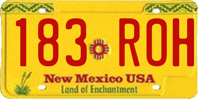 NM license plate 183ROH