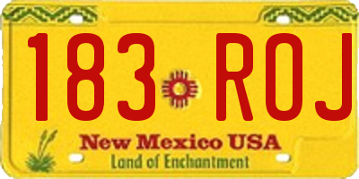 NM license plate 183ROJ