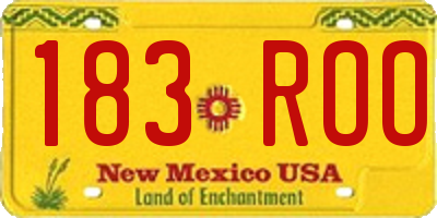 NM license plate 183ROO