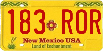 NM license plate 183ROR