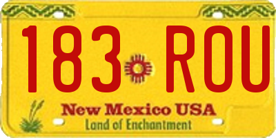 NM license plate 183ROU