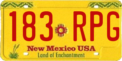 NM license plate 183RPG