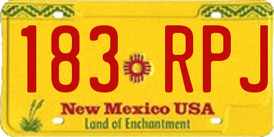 NM license plate 183RPJ