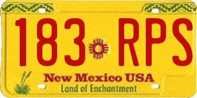 NM license plate 183RPS