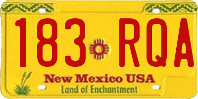 NM license plate 183RQA