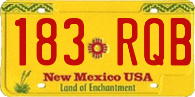 NM license plate 183RQB
