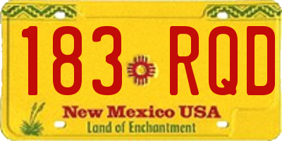 NM license plate 183RQD