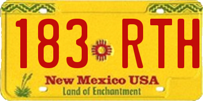 NM license plate 183RTH