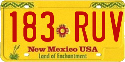 NM license plate 183RUV
