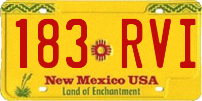 NM license plate 183RVI