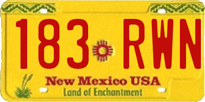 NM license plate 183RWN