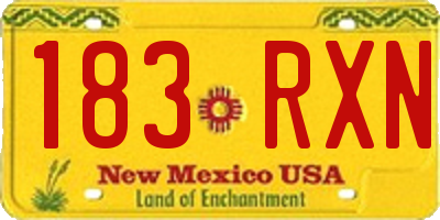 NM license plate 183RXN