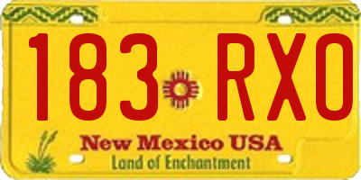 NM license plate 183RXO