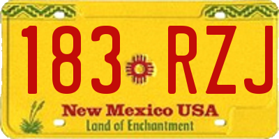 NM license plate 183RZJ