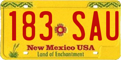 NM license plate 183SAU