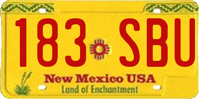NM license plate 183SBU