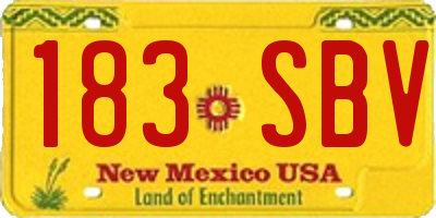 NM license plate 183SBV
