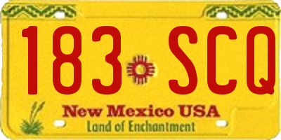 NM license plate 183SCQ