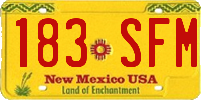NM license plate 183SFM